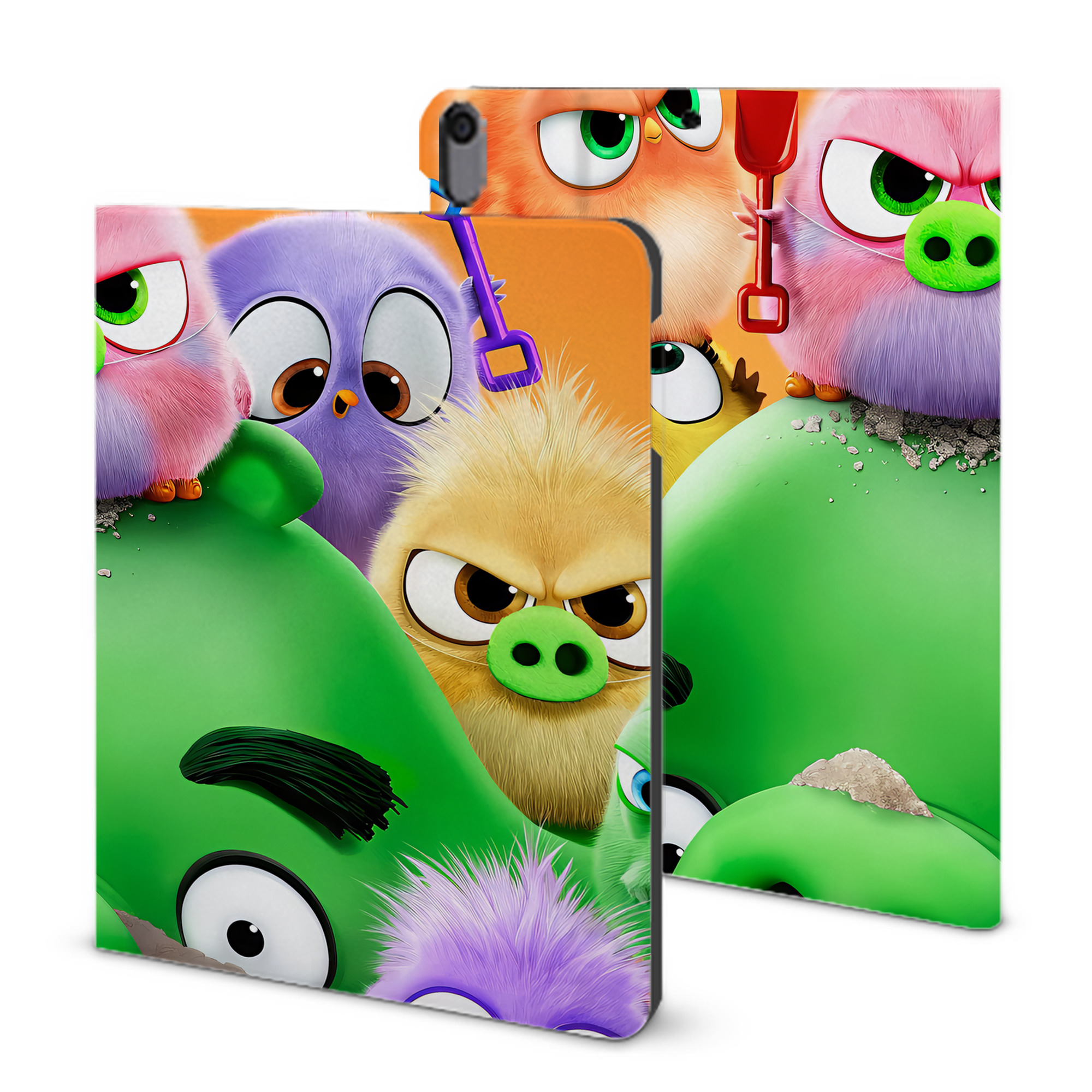 （画像用） Angry Birds アングリーバード IPad ケース ブック型 PUレザー TPU 耐衝撃 軽量 薄型 ペン収納なし 全面保護 IPad 各モデル対応